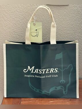 NWT Augusta National Golf Club Masters Green/White Reuseable Tote Bag